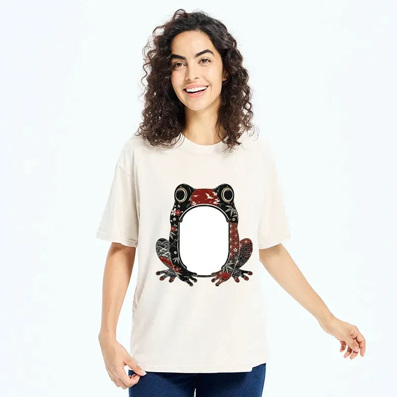 Retro Sakura Frog T-Shirt for Summer