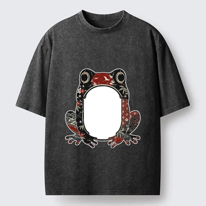 Retro Sakura Frog T-Shirt for Summer