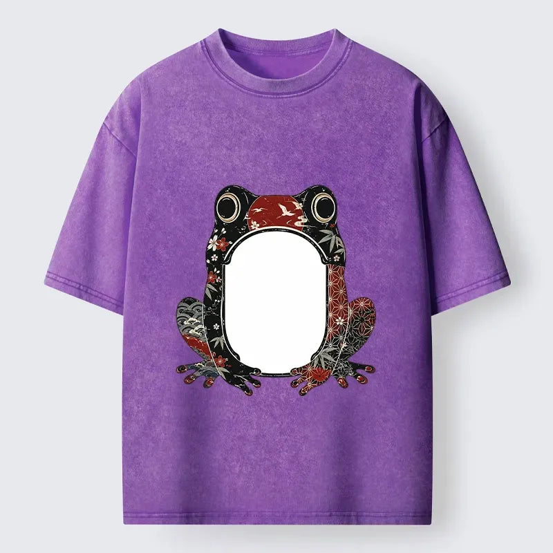 Retro Sakura Frog T-Shirt for Summer