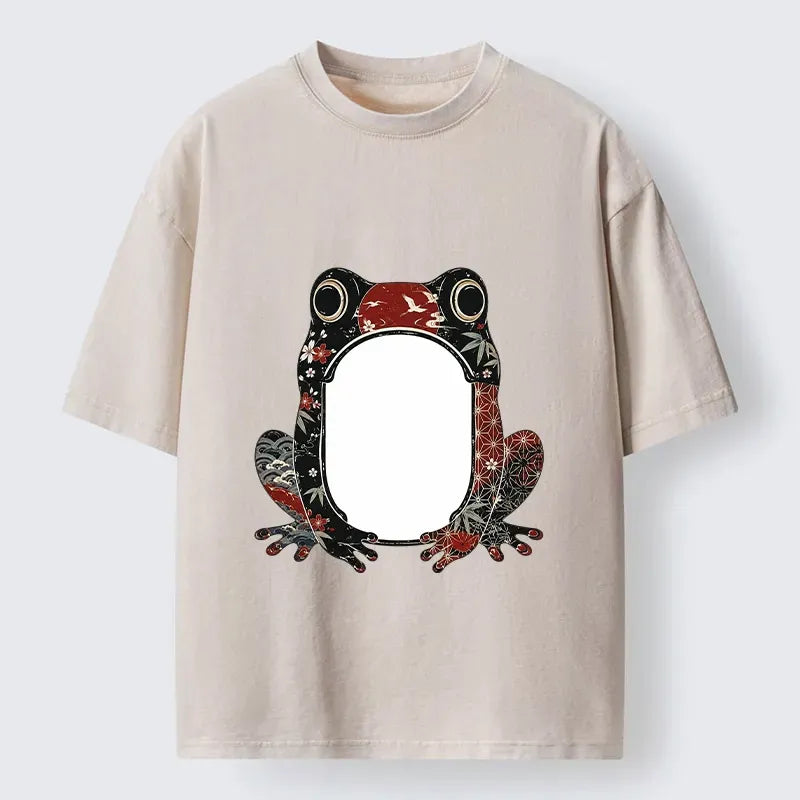 Kyoto-Lion Retro Sakura Frog Washed T-Shirt