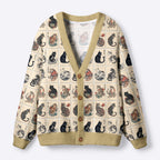 Kyoto-Lion The Bold And The Inked Cats Ugly Cardigan Sweater