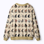 Kyoto-Lion The Bold And The Inked Cats Ugly Cardigan Sweater