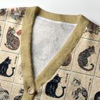 Kyoto-Lion The Bold And The Inked Cats Ugly Cardigan Sweater