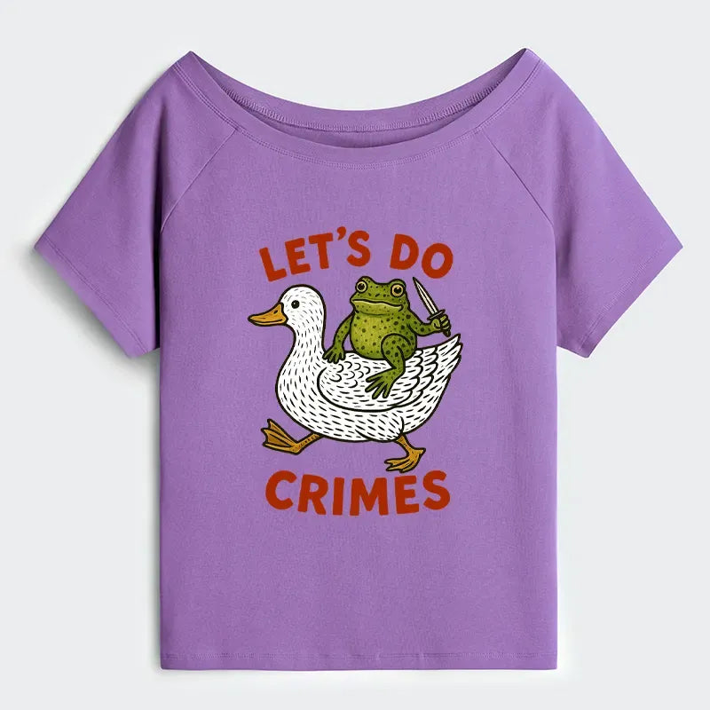 Funny Crime Frog T-Shirt for Women