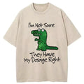 sarcastic dinosaur meme washed t-shirt