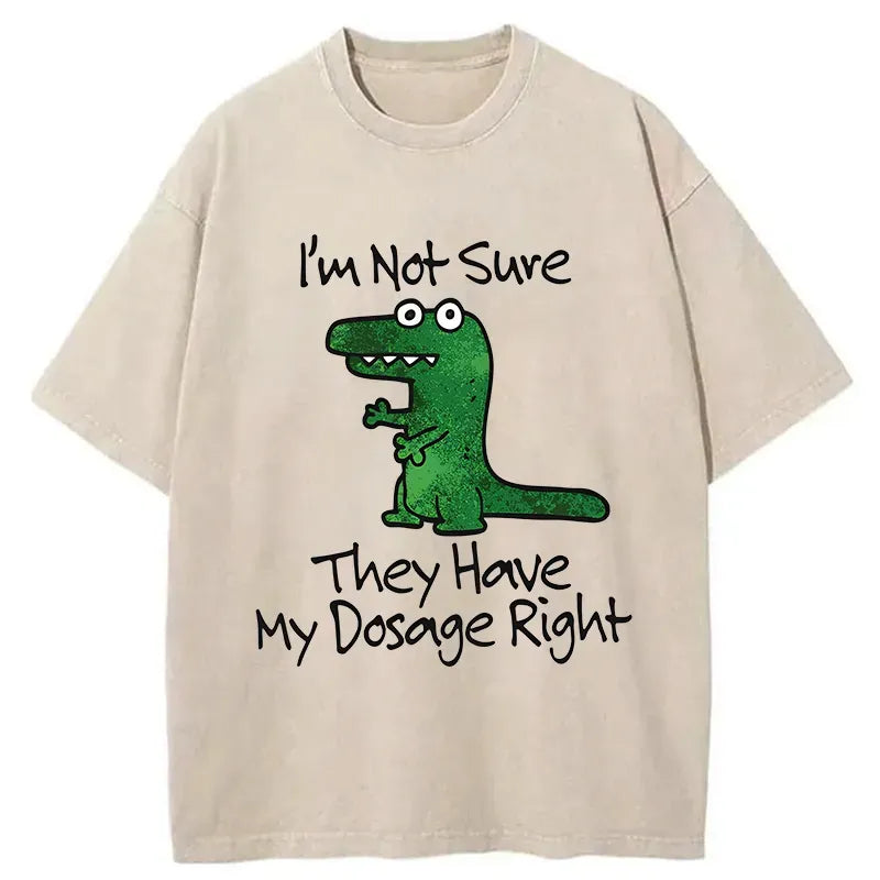 sarcastic dinosaur meme washed t-shirt