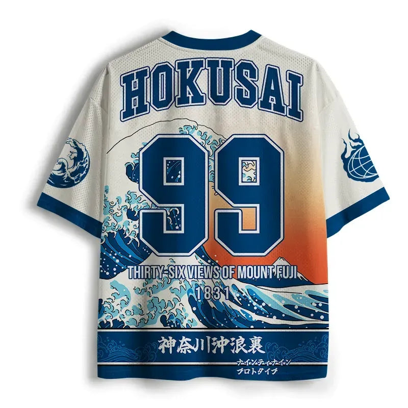 Kyoto-Lion The Great Wave Japanese Art Mesh Jersey