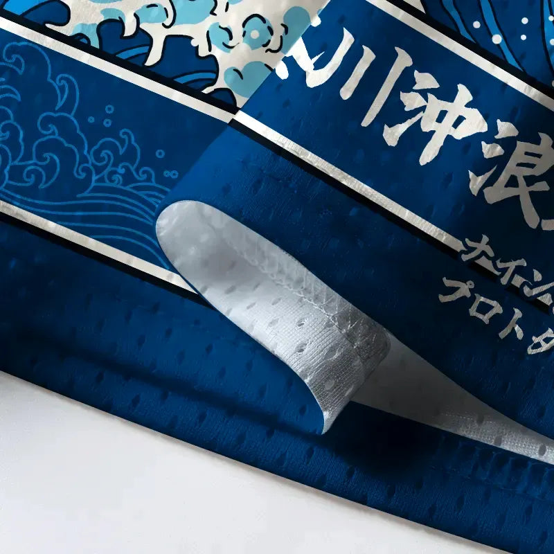 Kyoto-Lion The Great Wave Japanese Art Mesh Jersey
