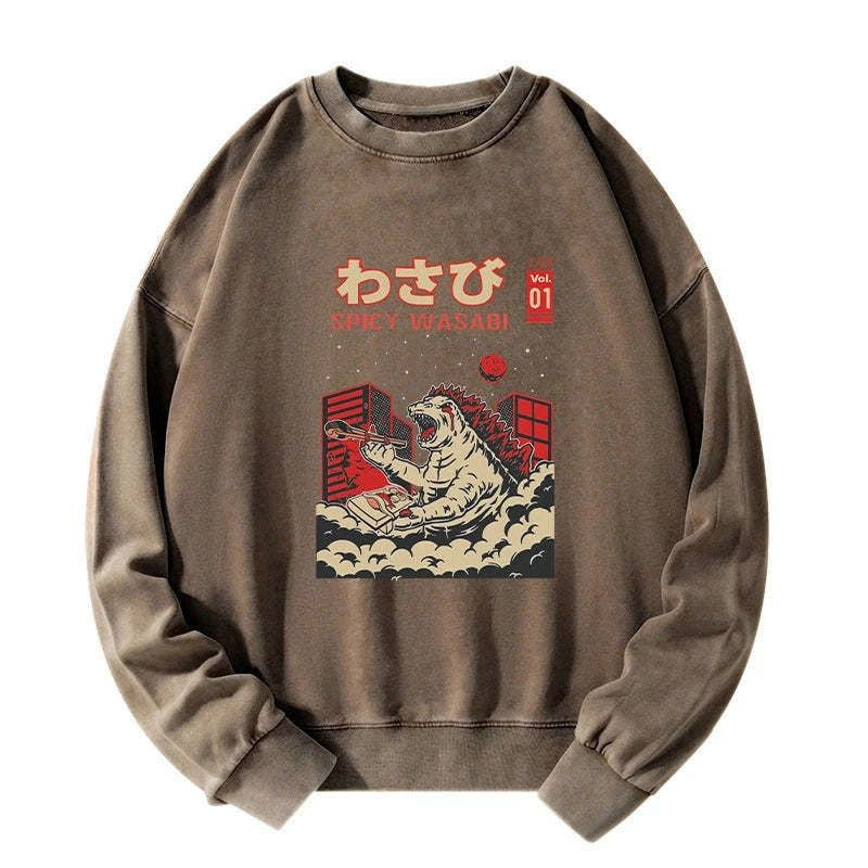 Kyoto-Lion Spicy Wasabi Washed Sweatshirt