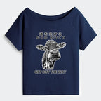 vintage funny cow off shoulder tee
