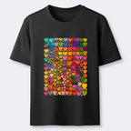 Kyoto-Lion Rainbow Hearts Fill Full Art Grid Classic T-Shirt