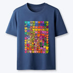 Kyoto-Lion Rainbow Hearts Fill Full Art Grid Classic T-Shirt