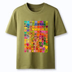 Kyoto-Lion Rainbow Hearts Fill Full Art Grid Classic T-Shirt