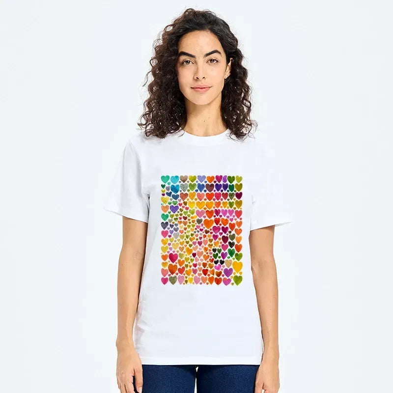 Rainbow Hearts Japanese T-Shirt Gift Idea