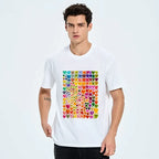 Kyoto-Lion Rainbow Hearts Fill Full Art Grid Classic T-Shirt