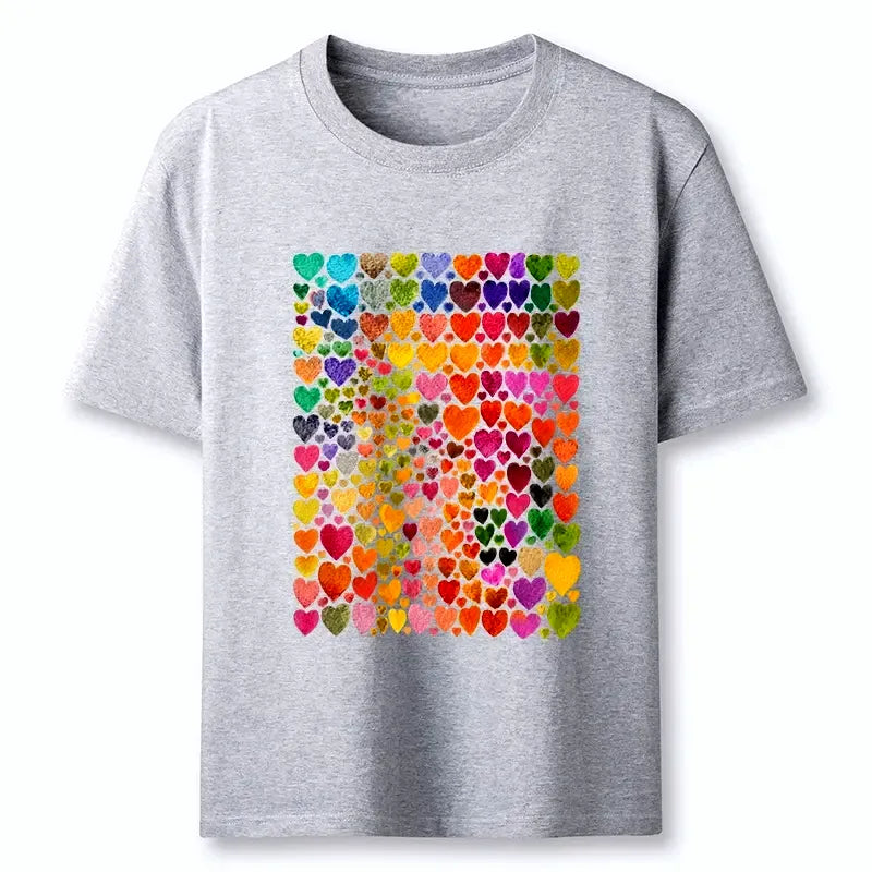 Kyoto-Lion Rainbow Hearts Fill Full Art Grid Classic T-Shirt
