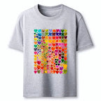 Kyoto-Lion Rainbow Hearts Fill Full Art Grid Classic T-Shirt