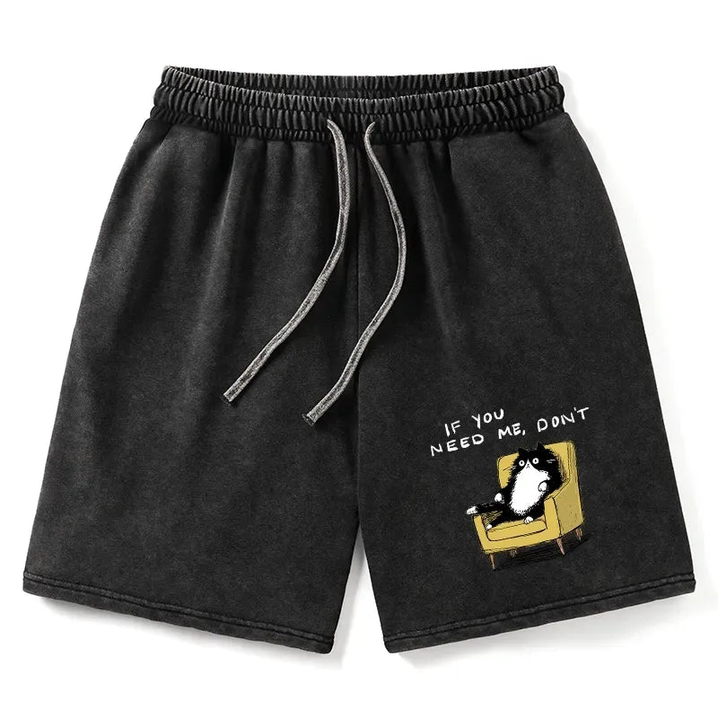 Japanese Cat Washed Shorts for Daily Wear