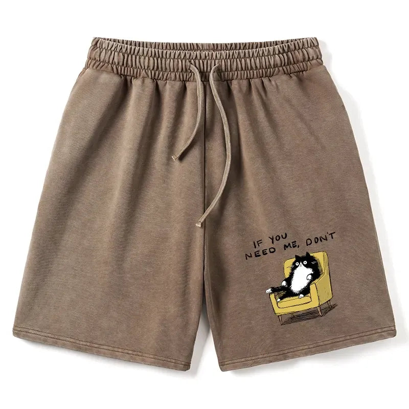 Japanese Cat Washed Shorts for Daily Wear