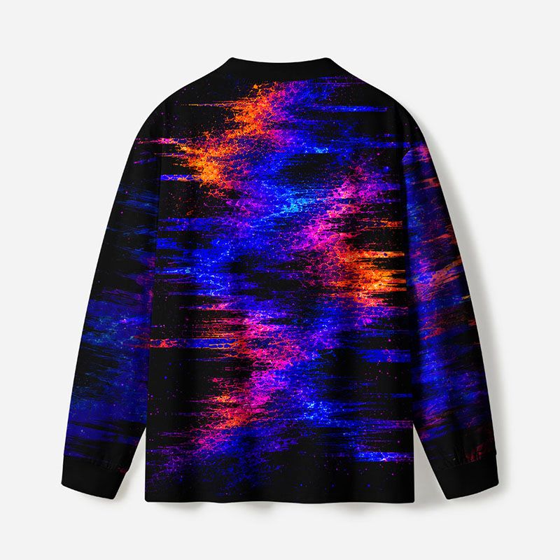 Kyoto-Lion Psychedelic Black Cat Eco-Friendly Long Sleeve T-Shirt