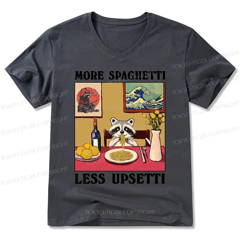 Kyoto-Lion More Spaghetti Less Upsetti Japanese V-Neck Classic T-Shirt