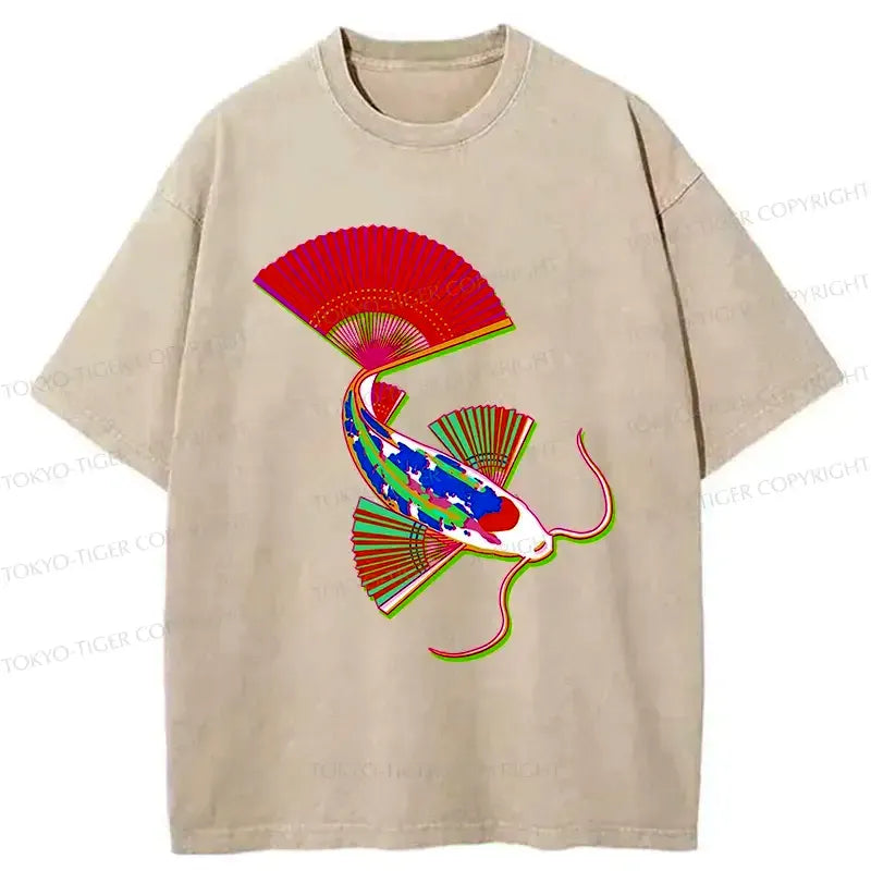 Ukiyo-e Fish T-Shirt Casual Summer