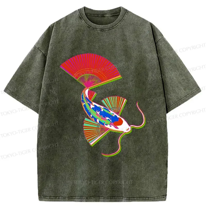 Ukiyo-e Fish T-Shirt Casual Summer