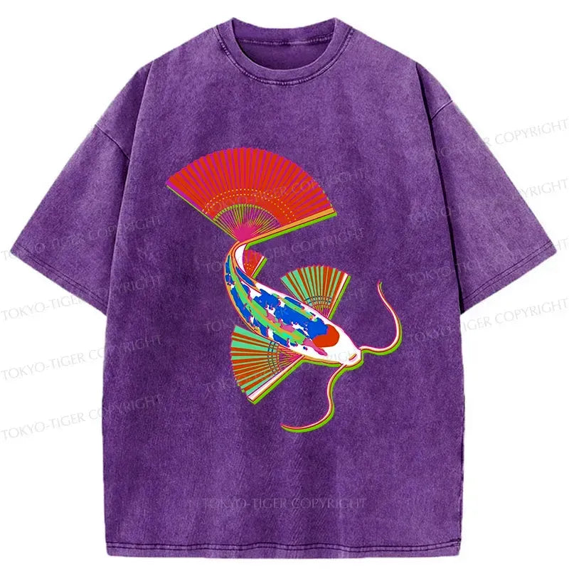 Kyoto-Lion Japanese Traditional Fish Washed T-Shirt