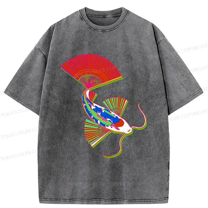 Ukiyo-e Fish T-Shirt Casual Summer