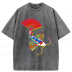 Ukiyo-e Fish T-Shirt Casual Summer