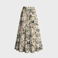 Japanese Floral Maxi Skirt for Vacation
