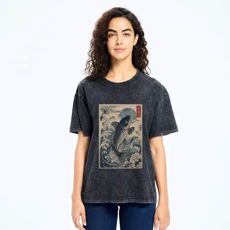 Comfortable Kyoto Lion Retro Streetwear T-Shirt
