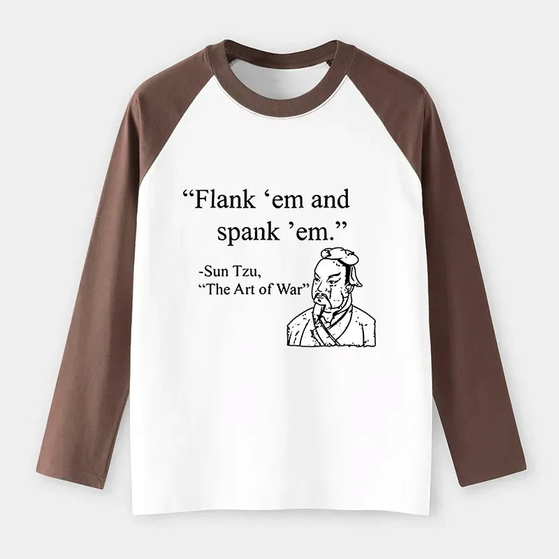 Kyoto-Lion The Art Of War Funny Raglan Long Sleeve T-shirt