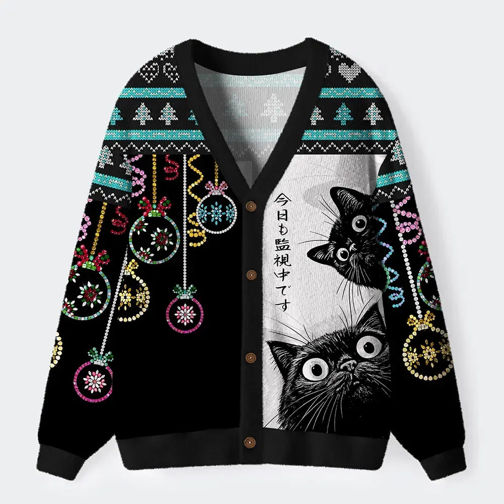 Funny Cat Cardigan Gift for Her