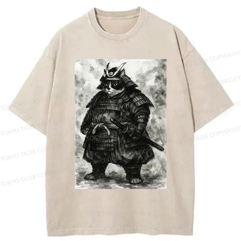 Strong Cat Ukiyo-e Shirt for Casual