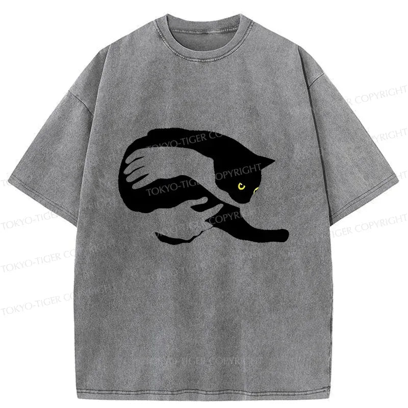 Japanese Vintage Cat T-Shirt for Daily Wear