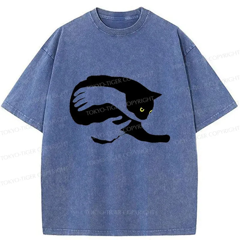Japanese Vintage Cat T-Shirt for Daily Wear