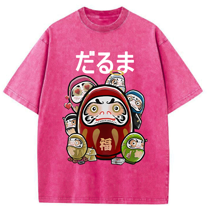colorful daruma doll t-shirt for streetwear