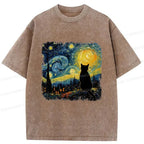 Retro Japanese Cat T-Shirt for Summer Vacation