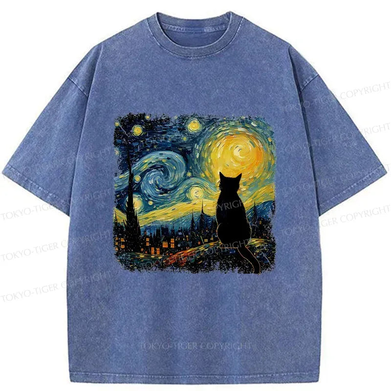 Retro Japanese Cat T-Shirt for Summer Vacation