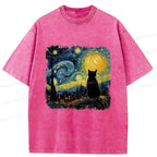 Retro Japanese Cat T-Shirt for Summer Vacation