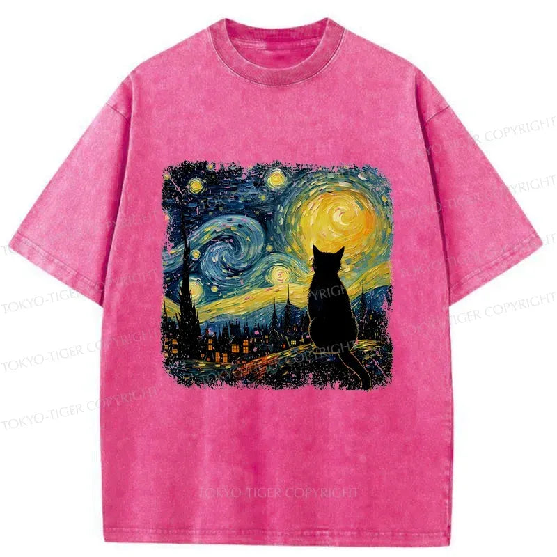 Retro Japanese Cat T-Shirt for Summer Vacation