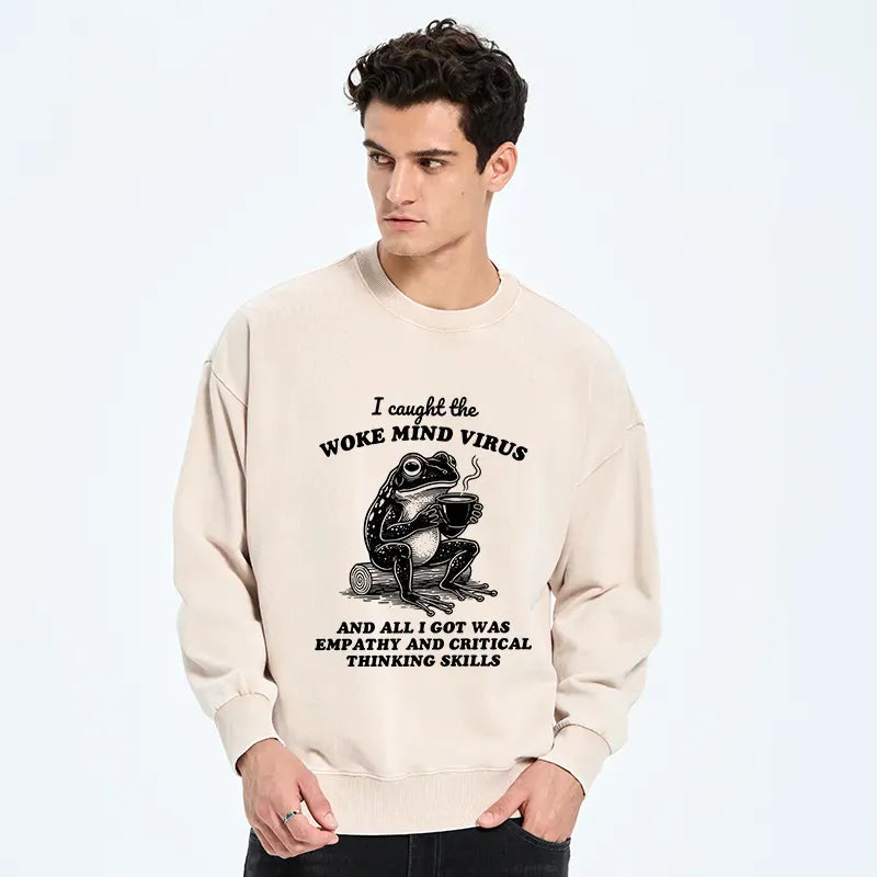 Kyoto-Lion Awakened Thinking Virus Frog Washed Sweatshirt