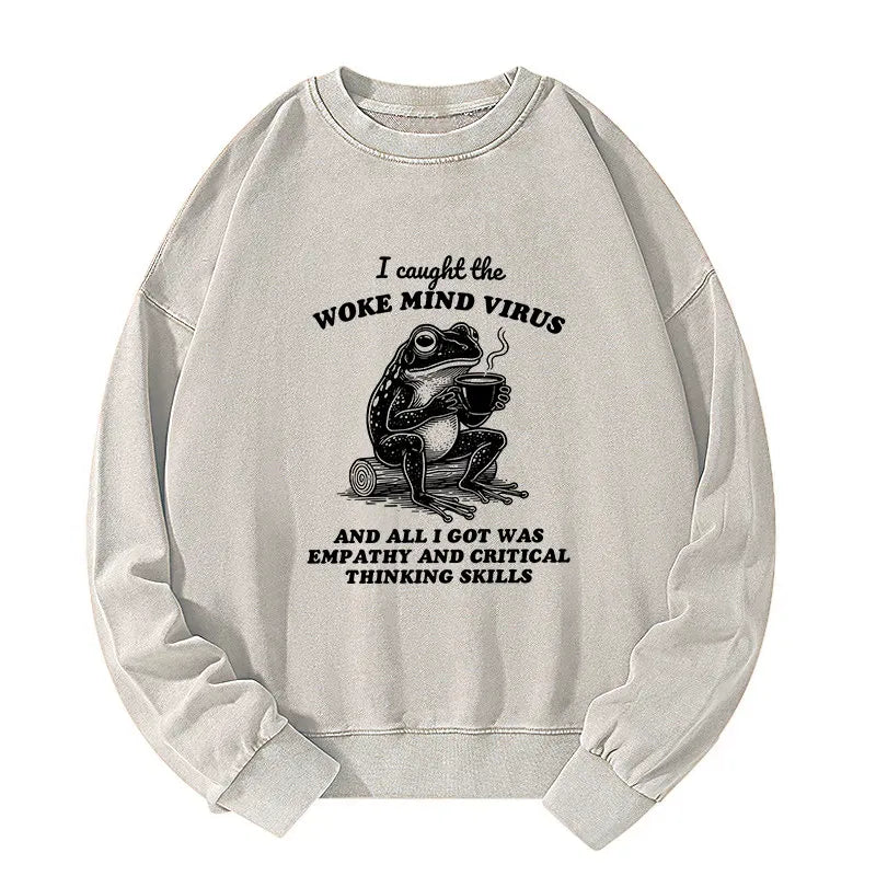 Kyoto-Lion Awakened Thinking Virus Frog Washed Sweatshirt
