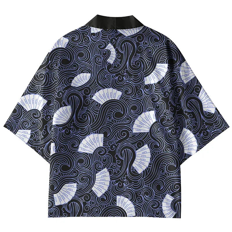 Kyoto-Lion Wave Of Tradition Kimono Cardigan