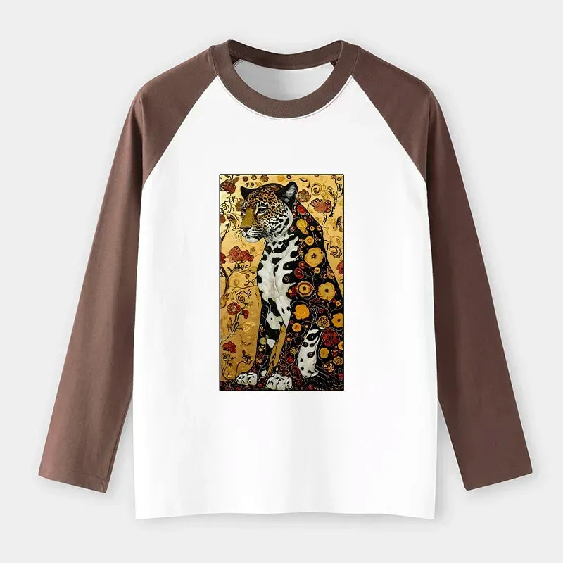 Vintage Leopard Raglan Tee for Streetwear
