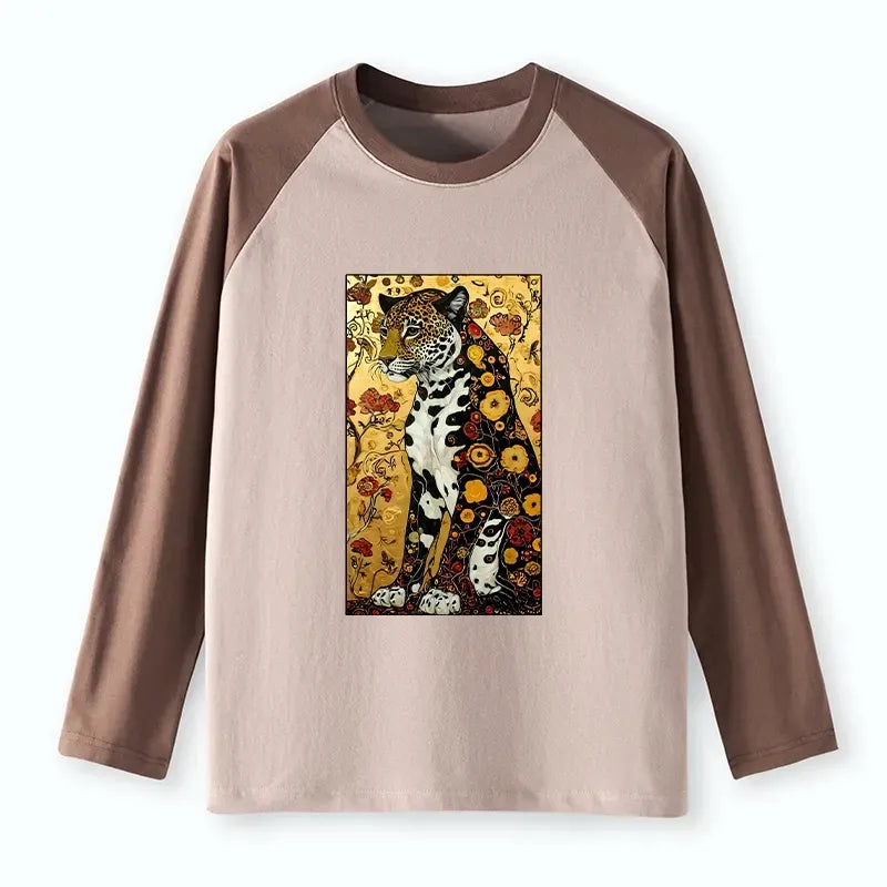 Vintage Leopard Raglan Tee for Streetwear