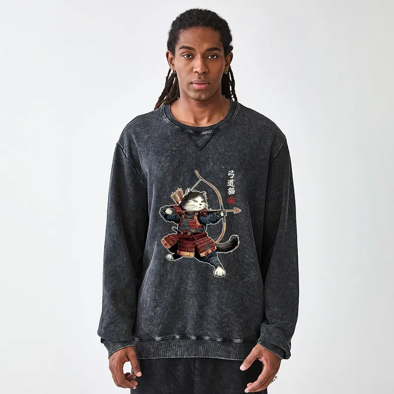 Vintage Washed Terry Sweatshirt with Ukiyo-e