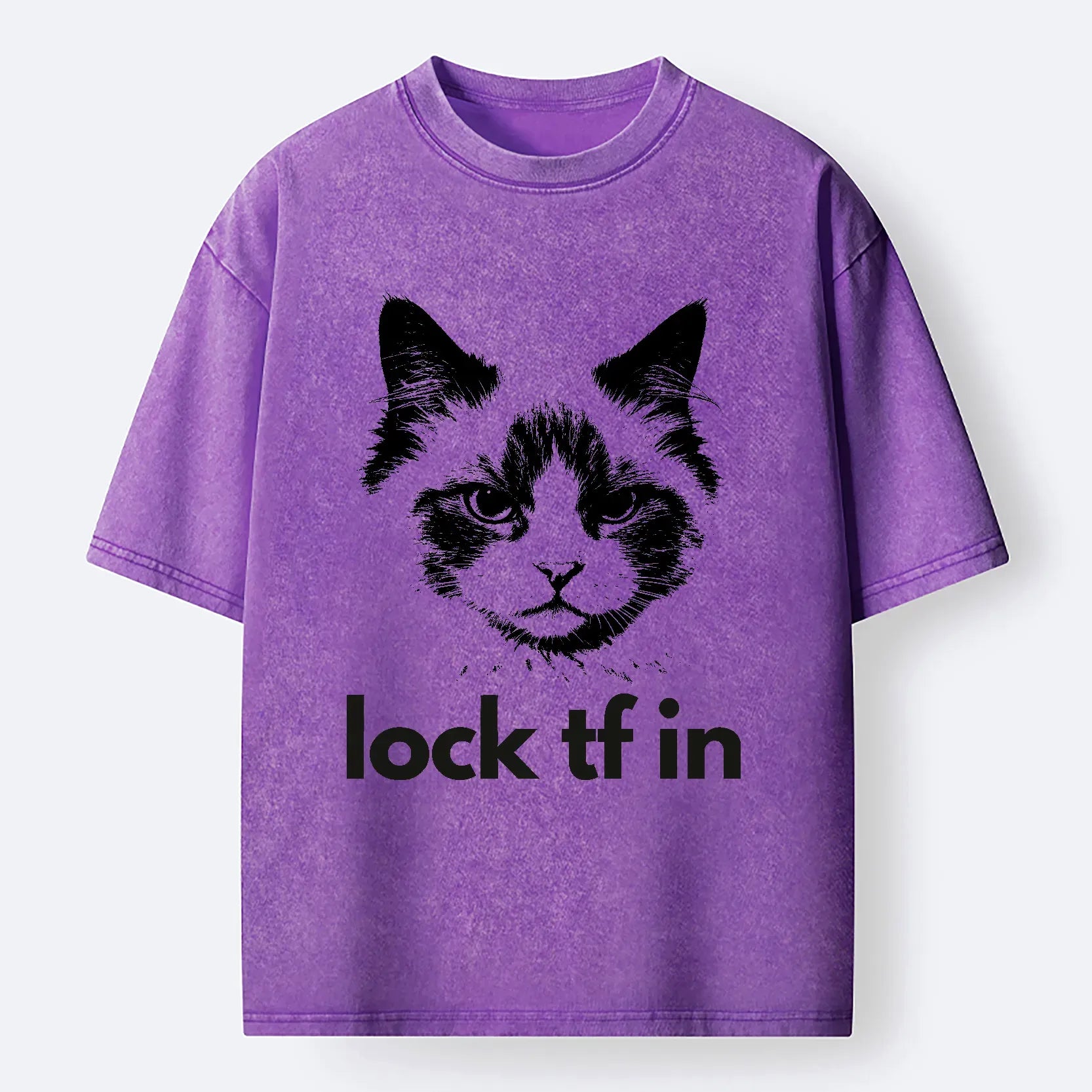 Kyoto-Lion Lock In Cat Washed T-Shirt