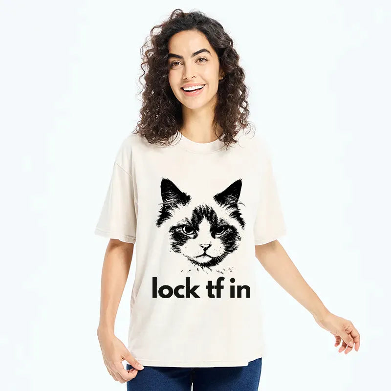 Washed Ukiyo-e Cat T-Shirt on Sale